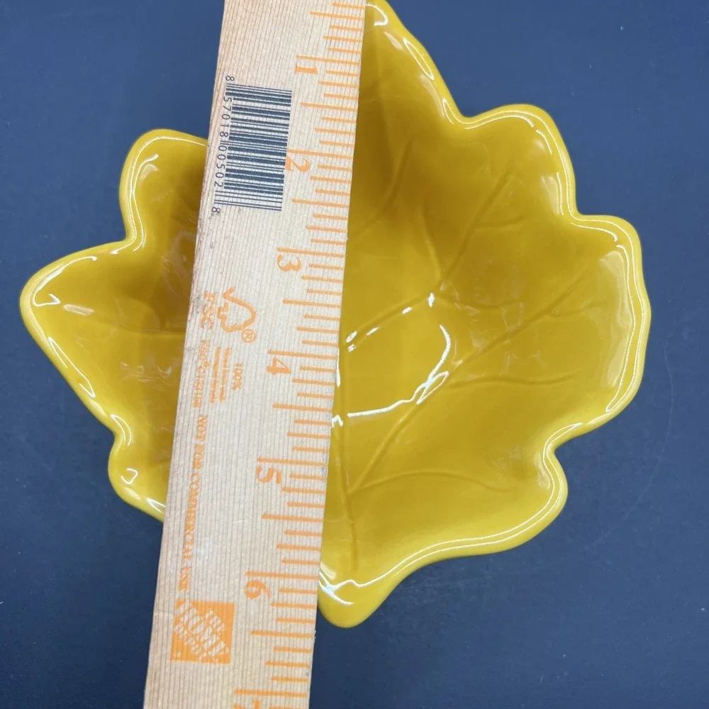 Ashland Maple Leaf‎ Footed Bowl Dish Yellow Ceramic
